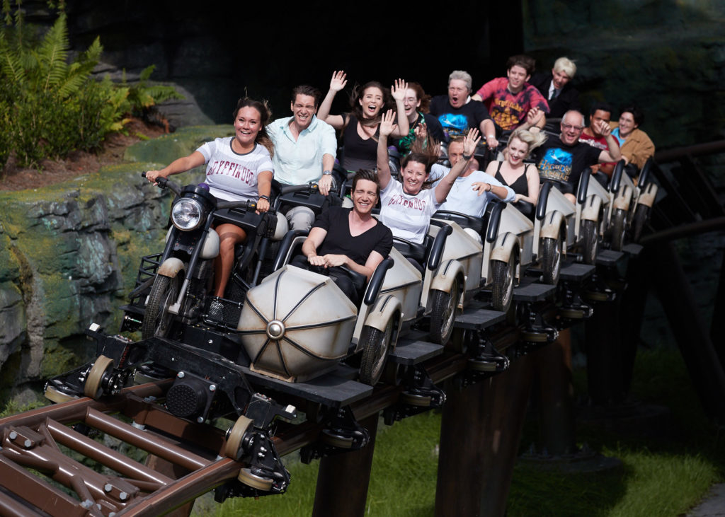 Publicity Hagrid Grand Opening Moment 061319 Hogsmeade Hagrid's Magical Creatures Motorbike Adventure