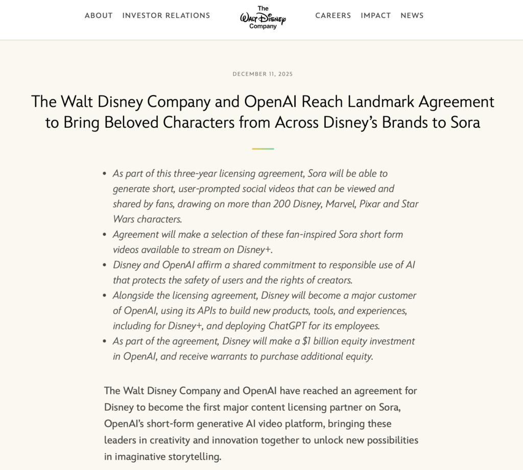 Disney OpenAI