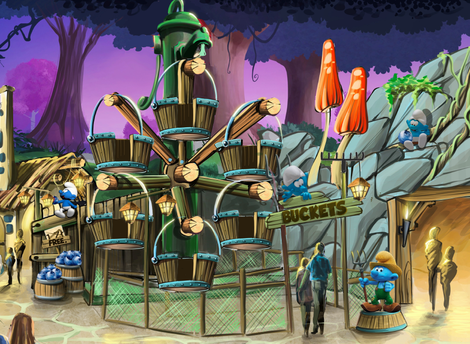 Wioska Smerfów w parku rozrywki w Gliwicach