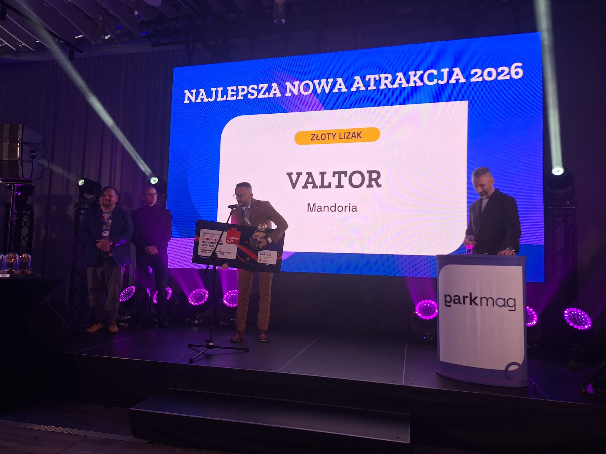 Złoty Lizak dla Mandorii za Valtora w kategorii „Najlepsza nowa atrakcja 2025/2026” [IV Forum Atrakcji PARKMAG]